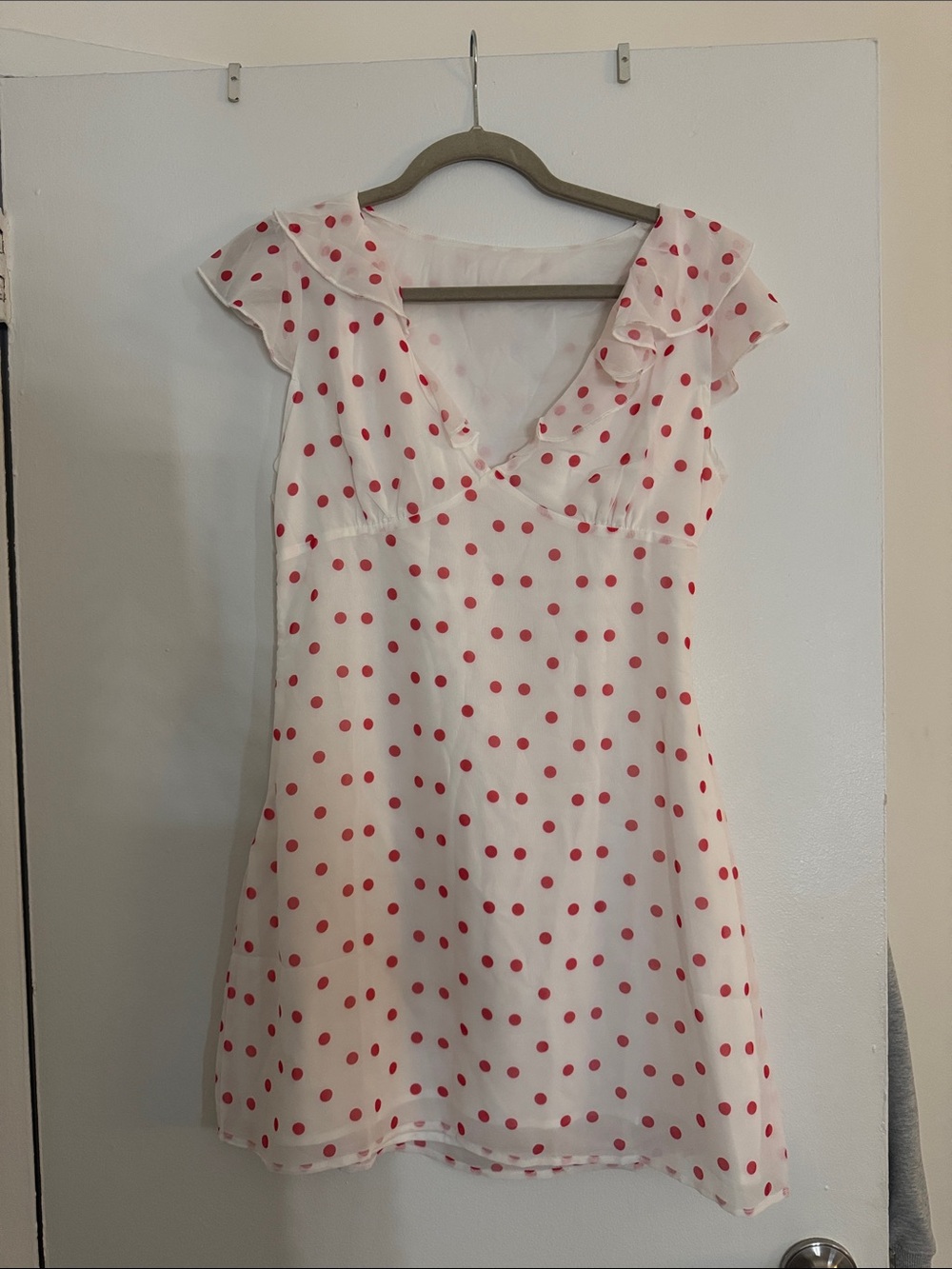 White Dress with Red Polka Dots